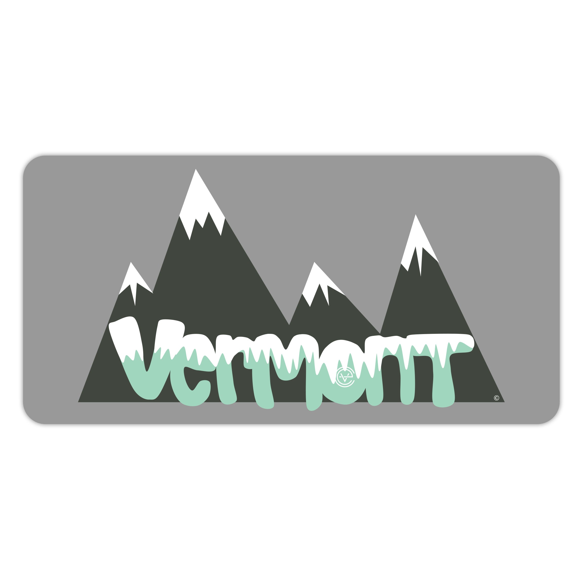 Snowcapped Vermont 6"x3" Sticker