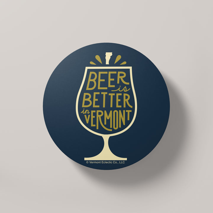 Beer is Better in Vermont 4" Coaster - 10 Pack