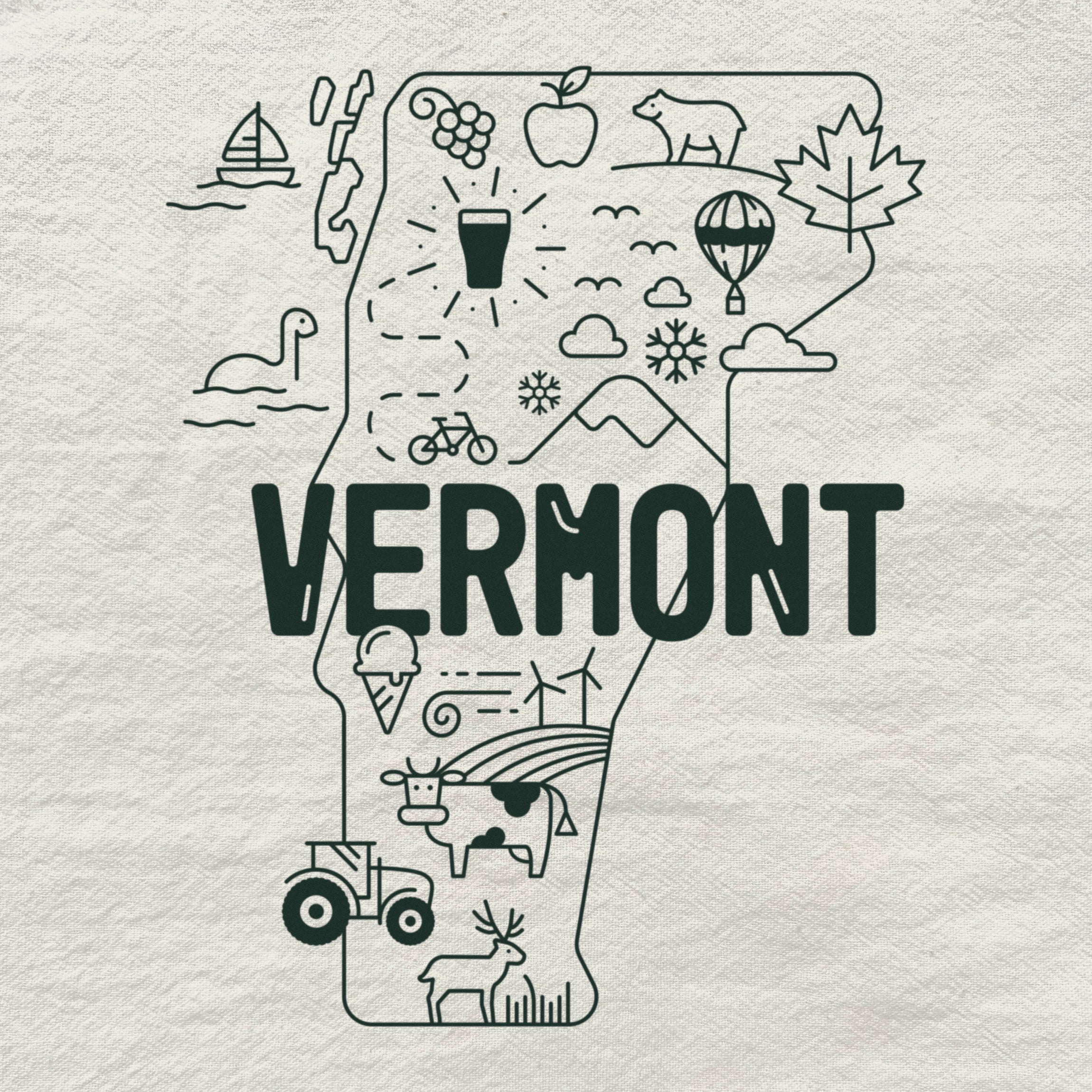 A Perfect Day in Vermont Tea Towel