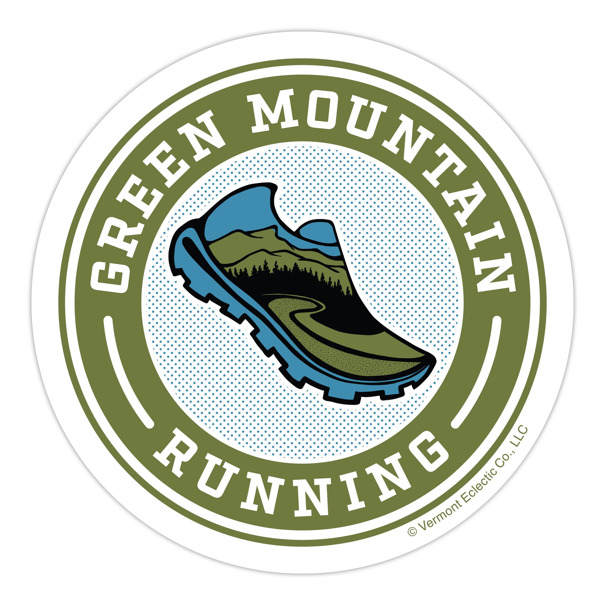 Green Mountain Running Sticker – Vermont Eclectic Company, LLC