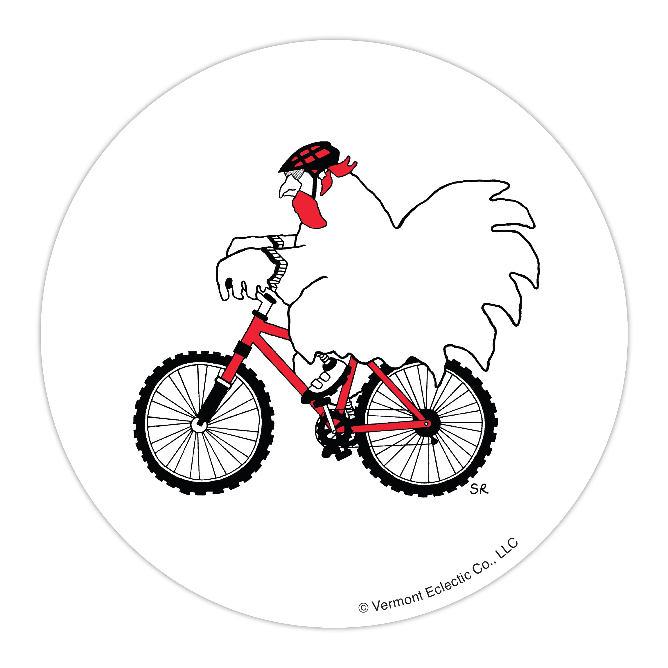 Chicken Biker Sticker